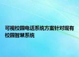 可視校園電話系統(tǒng)方案針對(duì)現(xiàn)有校園智慧系統(tǒng)