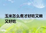 玉米怎么煮才好吃又嫩又好吃