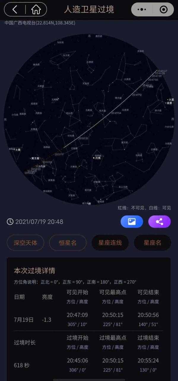 你看到?jīng)]？中國(guó)空間站昨晚飛過廣西上空！明晚還有機(jī)會(huì)