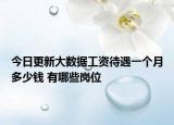 今日更新大數(shù)據(jù)工資待遇一個(gè)月多少錢 有哪些崗位