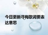 今日更新尋梅歌詞要表達意思