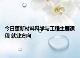 今日更新材料科學(xué)與工程主要課程 就業(yè)方向