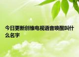 今日更新創(chuàng)維電視語(yǔ)音喚醒叫什么名字