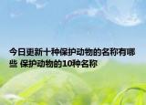 今日更新十種保護動物的名稱有哪些 保護動物的10種名稱
