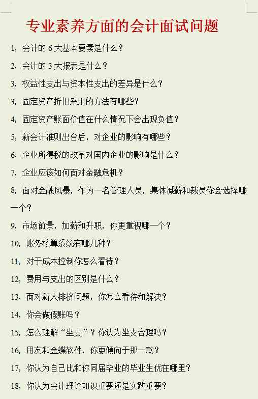 10年HR分享會計面試指南：背會這25個面試問題及答案，面試穩(wěn)過