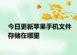 今日更新蘋果手機文件存儲在哪里