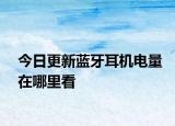 今日更新藍牙耳機電量在哪里看