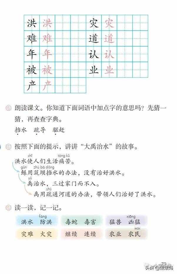 部編版二年級(jí)上冊(cè)第15課《大禹治水》課件及同步練習(xí)
