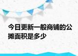今日更新一般商鋪的公攤面積是多少