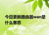 今日更新路由器wan是什么意思