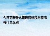 今日更新什么是進程進程與程序有什么區(qū)別