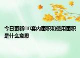 今日更新??套內面積和使用面積是什么意思