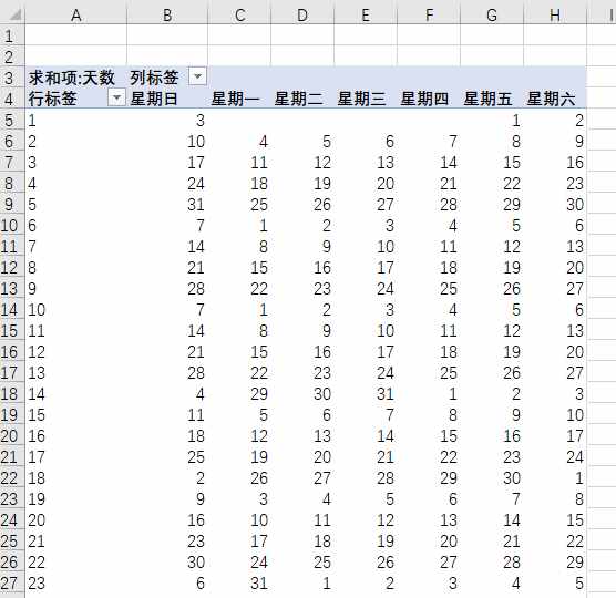 用Excel，也能制作出好看的日歷