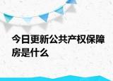 今日更新公共產(chǎn)權(quán)保障房是什么