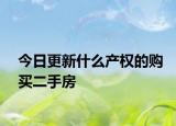 今日更新什么產(chǎn)權(quán)的購買二手房