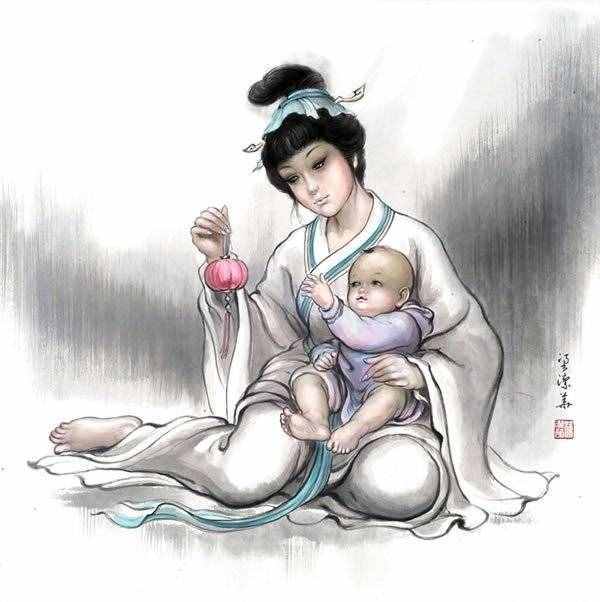 【母親節(jié)】梁潔華國畫《母愛》系列