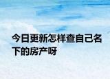 今日更新怎樣查自己名下的房產(chǎn)呀