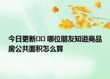 今日更新?? 哪位朋友知道商品房公共面積怎么算