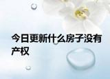今日更新什么房子沒有產(chǎn)權(quán)