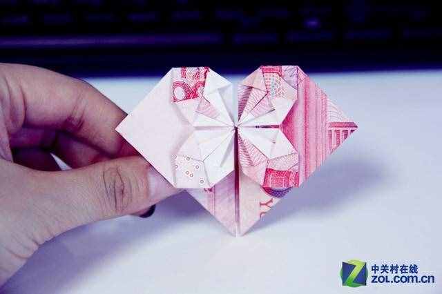 人民幣心形DIY折紙教程