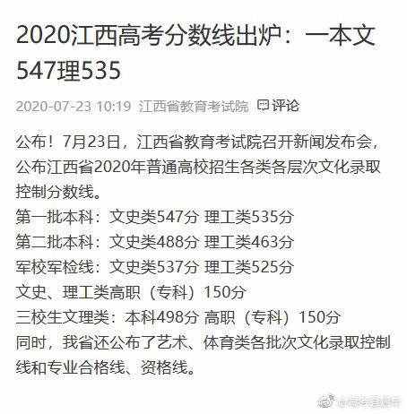 匯總！全國31地高考分?jǐn)?shù)線公布