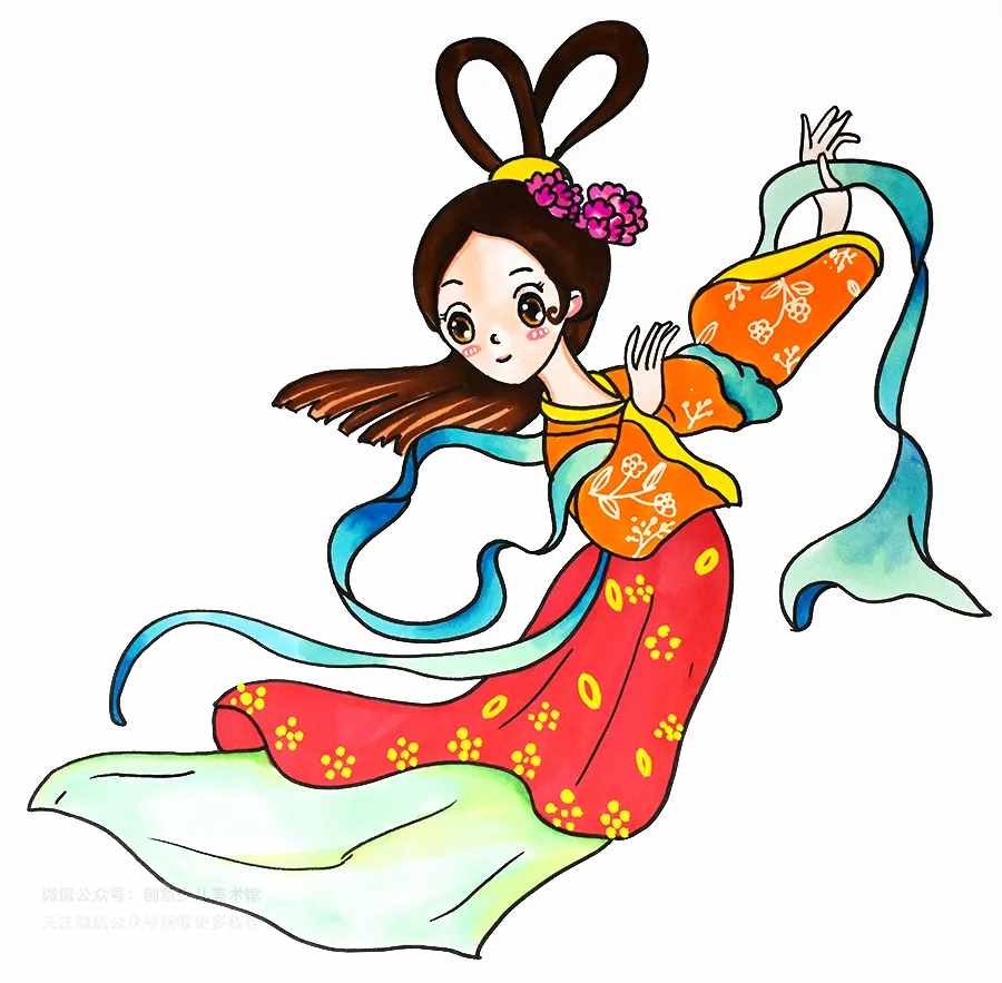 兒童畫教程｜初級卡通畫課程《但愿人長久，千里共嬋娟》