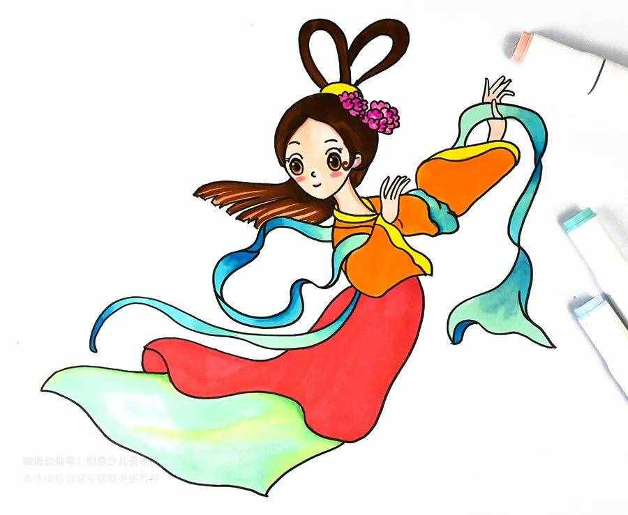 兒童畫教程｜初級卡通畫課程《但愿人長久，千里共嬋娟》