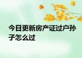 今日更新房產(chǎn)證過戶孫子怎么過
