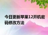 今日更新蘋果12開(kāi)機(jī)密碼修改方法