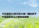 今日更新??武漢恒大城一期的房子戶型面積怎么計算誰知道呢