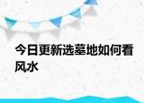今日更新選墓地如何看風水