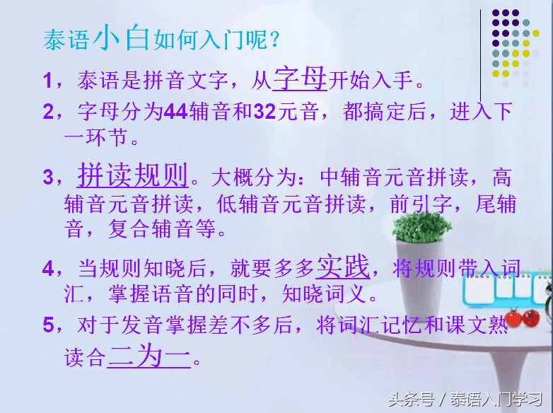 泰語(yǔ)小白入門(mén)步驟