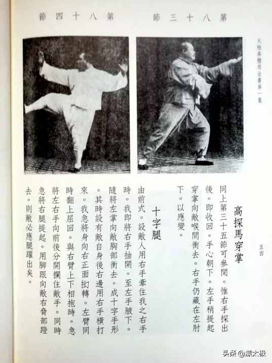 楊式太極十字腿名目考