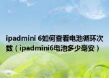 ipadmini 6如何查看電池循環(huán)次數(shù)（ipadmini6電池多少毫安）