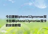 今日更新iphone12promax雙卡在哪iphone12promax雙卡的安裝教程