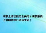 鴻蒙上滑功能怎么關閉（鴻蒙系統上滑服務中心怎么關閉）