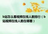 b站怎么看視頻在線人數(shù)排行（b站視頻在線人數(shù)在哪看）