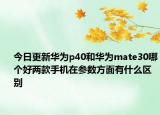 今日更新華為p40和華為mate30哪個好兩款手機在參數(shù)方面有什么區(qū)別