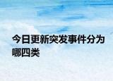 今日更新突發(fā)事件分為哪四類(lèi)