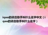 iqoo的語音助手叫什么名字中文（iqoo的語音助手叫什么名字）