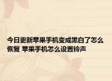 今日更新蘋果手機(jī)變成黑白了怎么恢復(fù) 蘋果手機(jī)怎么設(shè)置鈴聲