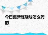 今日更新陳曉旭怎么死的