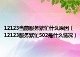 12123當(dāng)前服務(wù)繁忙什么原因（12123服務(wù)繁忙502是什么情況）