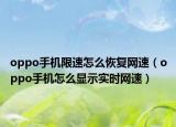 oppo手機(jī)限速怎么恢復(fù)網(wǎng)速（oppo手機(jī)怎么顯示實(shí)時(shí)網(wǎng)速）