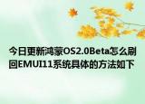今日更新鴻蒙OS2.0Beta怎么刷回EMUI11系統(tǒng)具體的方法如下