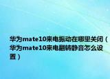 華為mate10來電振動在哪里關(guān)閉（華為mate10來電翻轉(zhuǎn)靜音怎么設(shè)置）