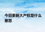 今日更新大產(chǎn)權是什么意思