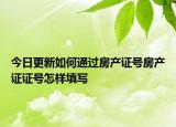 今日更新如何通過房產(chǎn)證號房產(chǎn)證證號怎樣填寫