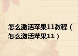 怎么激活蘋果11教程（怎么激活蘋果11）