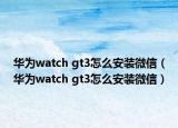 華為watch gt3怎么安裝微信（華為watch gt3怎么安裝微信）